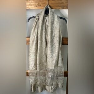 Crystal Embellished Taupe Scarf